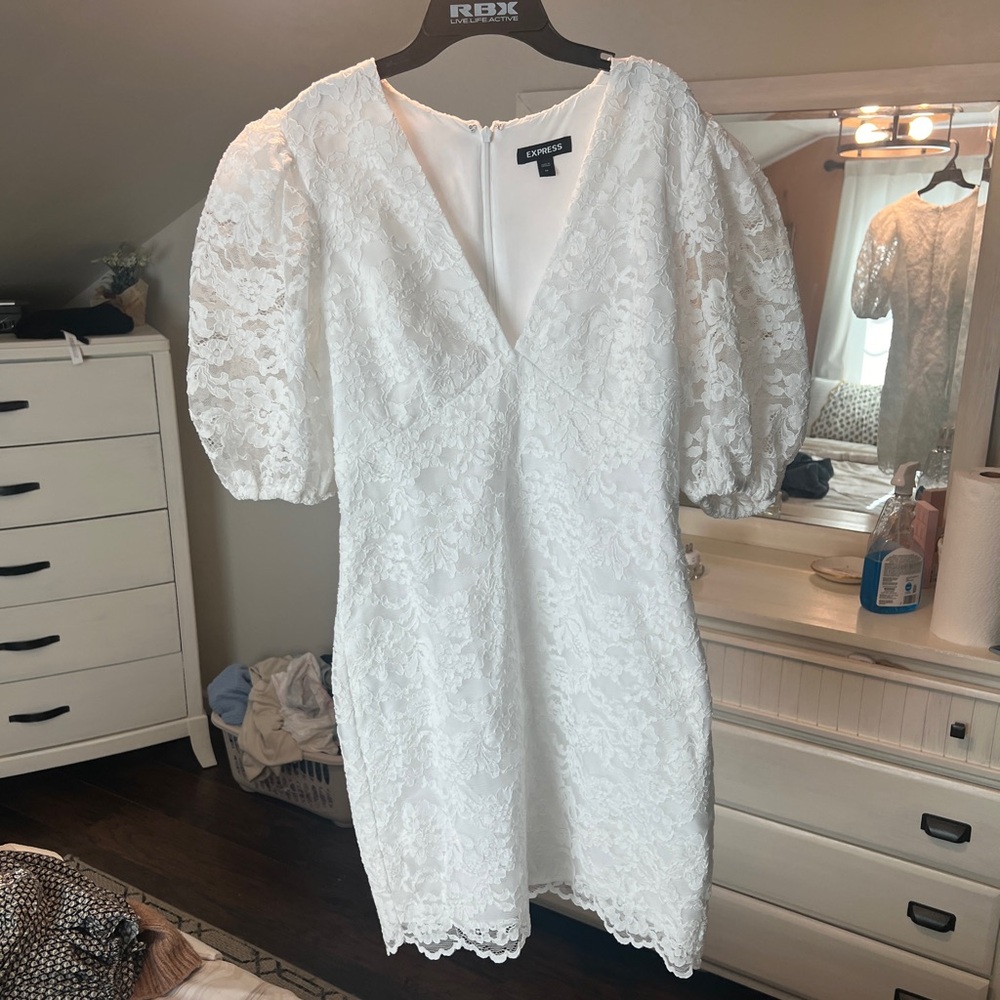 White Mini Lace Dress